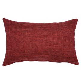 YOUR SMILE Solid Color Cotton Linen Decorative Throw Pillow Case Cushion Cover Pillowcase for Couch Sofa Bed,12 X 20 Inches (Burgundy)