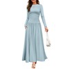 ZESICA Women's Long Sleeve Spring Maxi Dress 2025 Crewneck Knit