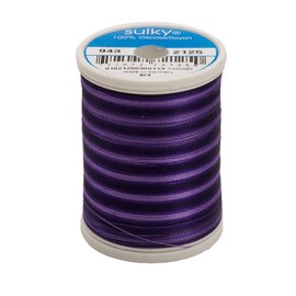 Sulky Of America 268d 40wt 2-Ply Variegated Rayon Thread, 850 yd, Royal Purple