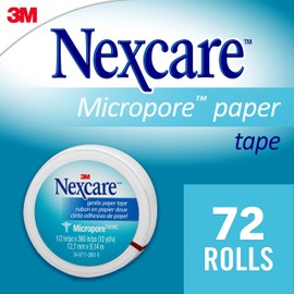 Nexcare Nexcare Micropore Paper First Aid Tape, 530-p1/2, 1/2 in X 10 Yds, 72 Count, 72 Count, White