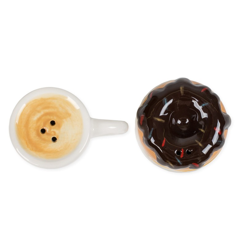 DII Hot Coffee and Donut Ceramic Salt and Pepper Shakers,