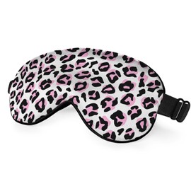 NOHSHE Leopard Eye Mask Sleeping Mask Pink Black Leopard Print Animal Sleep Masks Silky Soft Eye Cover for Women Men Shading Blindfold for Air Travel Sleeping