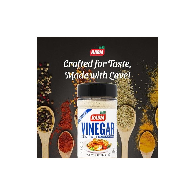 Badia Vinegar & Sea Salt Seasoning 6 oz – Tangy