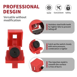 HiLKCO Circuit Breaker Lockout Device 120/277 Clamp-on Single Pole Breaker, Loto Station Safety Lockout Tagout Kit OSHA Compliant, Medium 2 PCS