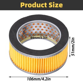 Eujgoov 5Pcs Air Compressor Intake Paper Filter Elements 4.2x3x2in Piston Type Yellow Air Filter Element Replacement