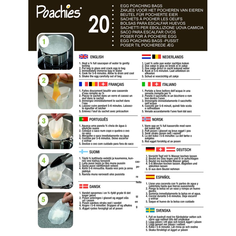 Poachies Egg poaching Bags x 2=40 Bags