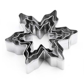 LRZCGB Snow Cookie Cutter Shape Set,Stainless Steel Tools (Snowflake)
