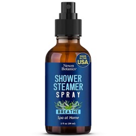 Breathe Shower Steamer Spray 2 fl oz - Aromatherapy Mist with Rosemary, Peppermint, Eucalyptus Essential Oil Blend - Refreshing Spa at Home Steam Spray - Nexon Botanics