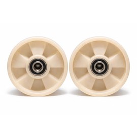 2 Ruedas para Patín Hidráulico de Carga 7"x 2”, Centro 3/4", Nylon Alta Resistencia, Baleros 6204, Uso Industrial/Repuesto