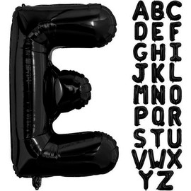 Black Letter E Balloons, 40 Inch Alphabet E Letter Balloons Foil Mylar Big Letter Balloons for Birthday Party Anniversary New Year Graduation Wedding Decorations