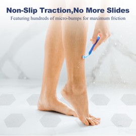 Gecork 28 PCS Shower Floor Non Slip Stickers with Strong Adhesive, Invisible & Durable Anti Slip Shower Stickers with Scraper for Bath Tub, Pools and Stairs,Hexagon