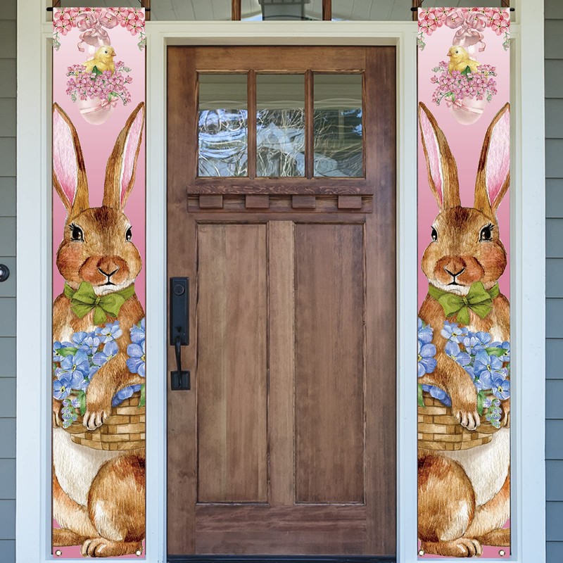 Happy Easter Decorations Easter Bunny Font Porch Weclome Sign Easter
