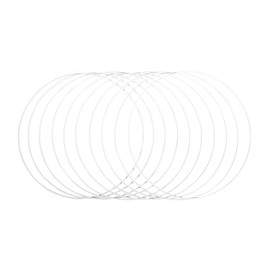 Rayher 25218102 Metal Rings, Coated, White, 30 cm Diameter, Box of 10