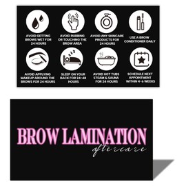 100 Pack Brow Lamination Aftercare Cards 3.5x2.1" Brow Lamination Aftercare Instructions Cards Brow Lamination and Tint Kit Brow Lamination Kit for Brow Lamination Supplies Eyebrow Lamination Supplies