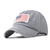 INOGIH Women American Flag Ponytail Hat Embroidery Washed-Cotton Messy Bun