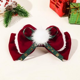 Christmas Red Bows Clips for Women Girls Hair Bow Clips Alligator Ladies Christmas Santa Hair Accessories Womens Barrettes Velvet Bow Party Costume Red