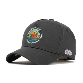 FLIPPER Kpop Fashion Outdoor Camping Round Embroidered Cap, Men's, Women's, Deep, Large Size, Korean Brand, Hat, Cap, charcoal, L–XL