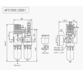 Mengger Compressed Air Water Separator 1/4 Pressure Regulator Compressor Gas Bottle Maintenance Unit Filter Oiler Processor Air Compressor Components with 4 Pieces PC4 M5 Pneumatic Quick Fitting