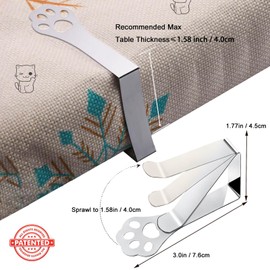 CUNGLIN Tablecloth Clips for Outdoor Thick Tables 10 Pack, Claw Picnic Table Cloth Holder Clip Indoor, Heavy Duty Stainless Steel Cover Clamp for Party Wedding Home Restaurant Camping Accessories