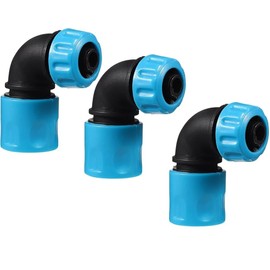 Leanockesa Sturdy 90 Degree 3 Pack Hose Elbow Quick Connector for Garden Irrigation & Car Wash, ABS 1/2" (12.5mm) Adapter