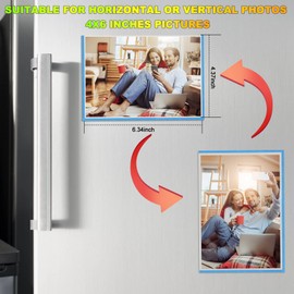 CHUNNIAO Blue Magnetic Picture Frame 4X6 for Refrigerator 10 Pack,Photo Magnets Sleeves