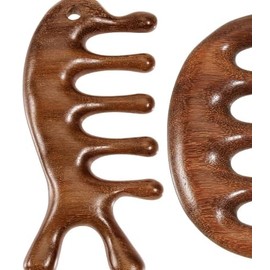5 Pcs Natural Wooden Scalp Massager Comb, Wooden Massage Head Comb, Scalp Gua Sha, Natural Hair Care Combs for Hair Growth & Stress Relief