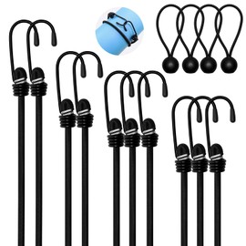 Bungee Cords with Hooks, 14 Pcs Heavy Duty Bungee Cord, UV-Resistant Multi-Purpose Elastic Bungee Straps Ideal for for Securing Tarps, Luggage, Tents, Bikes, Trunks, Camping