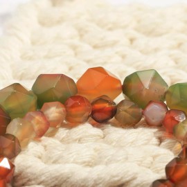 Vanilla Mountain 10mm Star Cut Faceted Peacock Agate Beads DIY Jewelry Making