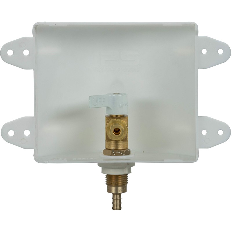 Water-Tite 87954 Square Ice Maker Outlet Box - Quarter-Turn Brass