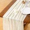 Socomi Cheesecloth Table Runner Ivory White Spring Easter Gauze 120