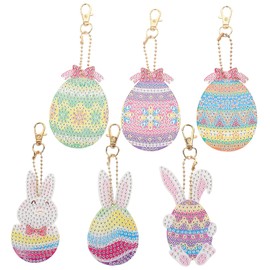 KALLORY kawaii colgante de llavero de Pascua coche llaveros llavero de Pascua de dibujos animados Keychains de Pascua llavero de arte de para niñas resina