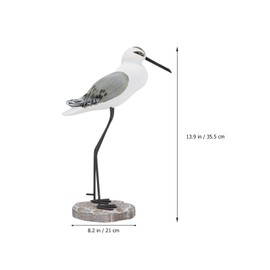 EXCEART 2pcs Wooden Seagull Figurine Mediterranean Style Coastal Nautical Bird Statue Ornaments Nautical Woodcarving Statue Home Table Decorations (Light Brown)