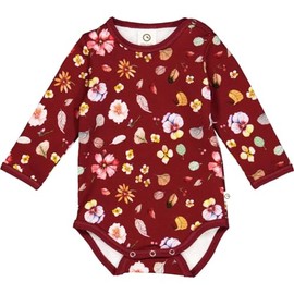 Müsli by Green Cotton Baby Girl Dazzle L/S Body Base Layer, Cabernet / Nightingale / Poetry Green