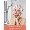 Years calm Terry Lined Shower Cap, Triple Layer Heart Motifs,Waterproof