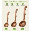 Wooden Spoons for Cooking: 3 Size Teak Wooden Ladle