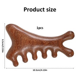 4-in-1 Scalp Massage Comb, Wooden Comb, Scalp Massage Comb, Wooden Gua Sha Comb, Multifunctional Sandalwood Scalp Massage Comb for Men Women for Head Care, Stress Relief, Relaxation, Circulation