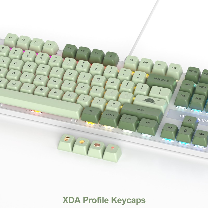 Fogruaden Mechanical Keyboard, Green Matcha, Wired USB 104 Key RGB