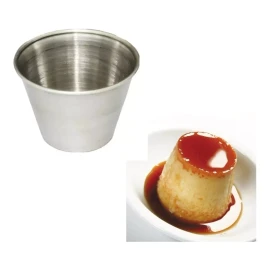 Travessa 6 Moldes Flan Individual De Acero Inoxidable Ramekin 6cm