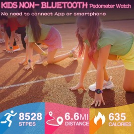 Kids Led Digital Pedometer Watch, Steps Counter, Waterproof Wristwatch, Vibrating Alarm Clock, Stopwatch, Great Gift for Kids Children Teens Girls Boys (Pink)