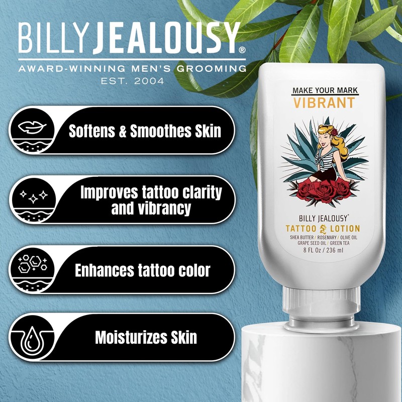 Billy Jealousy Tattoo Lotion for All Skin Types Formulated with