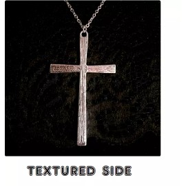 Fashion Jewelry Large CHRISTIAN CROSS PRAY FAITH German Silver Pendant 18" Necklace women men
