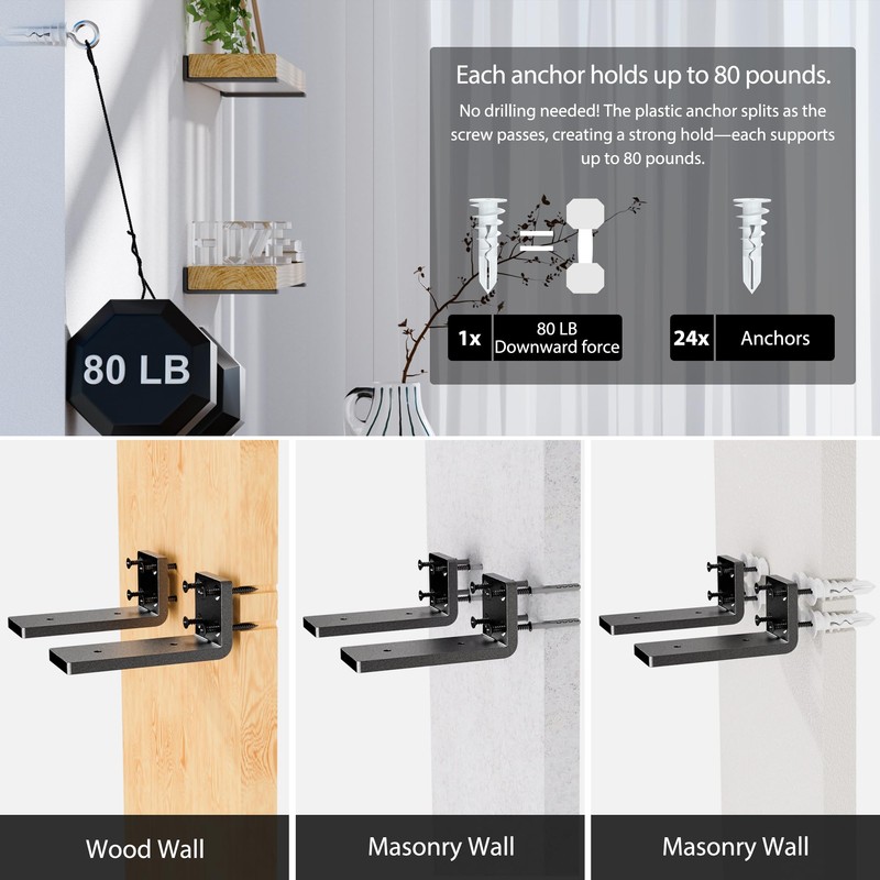 Ultra-Strong 12-Inch Steel Shelf Brackets (Pack of 4) - Easy