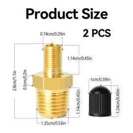 2 Pcs Presta Valve Adapter, 1/4" NPT (M) to Standard Brass Air Inflator Adapter, Durable Air Pump Valves Connector, for Auto Type Valve Adapters, for Portable Airs Hose, air Chuck, air Compressor Tank