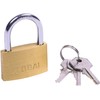 Solid Brass Padlock, 35mm, Hardened Steel Shackle, Solid Brass, Indoor