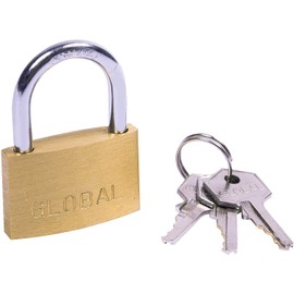 Solid Brass Padlock, 35mm, Hardened Steel Shackle, Solid Brass, Indoor & Outdoor use, Padlock with 3 Keys(1 Pack), Lock for Sheds, Storage Unit, Gym and Fence