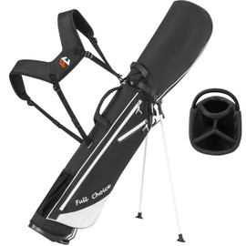 Full Choice Lightweight Golf Stand Bag, Durable 4 Way Full-Length Dividers with Dual Straps & Stand Golf Carry Bag,Black