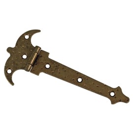 Amig - Steel Double Blade Hinge | Forged Style | Decorative Hammered Background | Perfect for Country Style Doors | Outdoor & Indoor Use | Includes Screws, Colourful, 120 x 73 x 1.5 mm, Steel