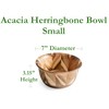 Lipper International Acacia Herringbone Serving Bowl for Salads, Fruit, or