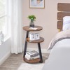 BEWISHOME Round End Table Side Table with Metal Frame, Accent