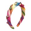 Bari Lynn Raffia Rainbow Zig Zag Headband withColorful Stones 1